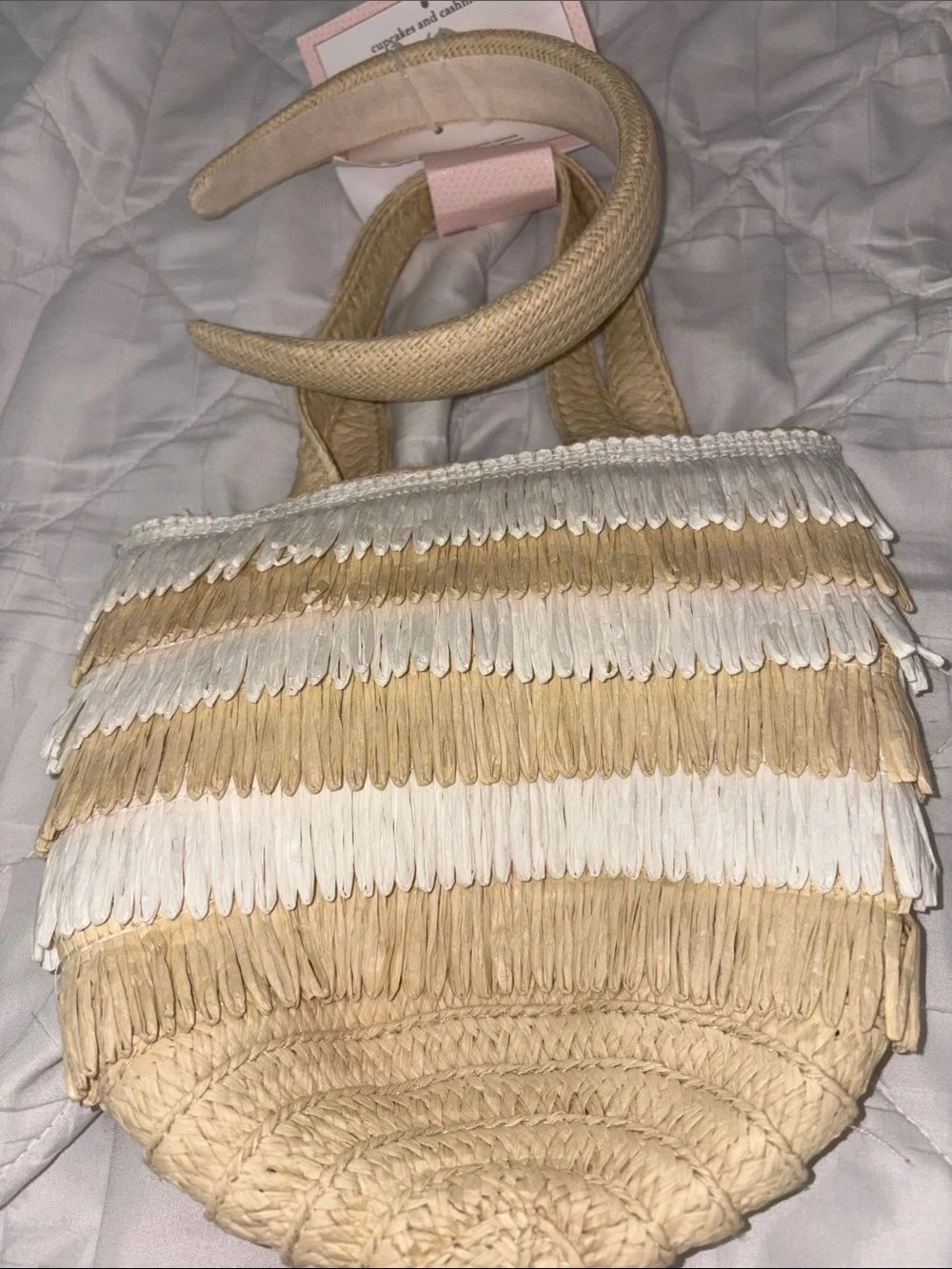 cupcakes & cashmere round straw